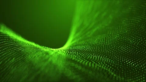 Technology digital particles green 4K background Stock Footage 274420434