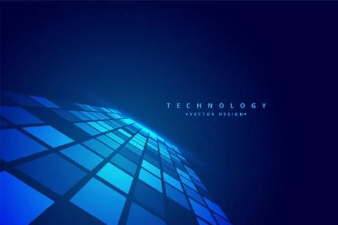 Technology digital perspective mosaic background Stock Illustration