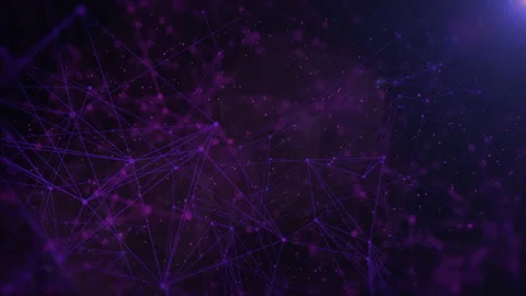 Technology digital purple low poly flowing wave with glow lens flare. Stock Footage 234898645
