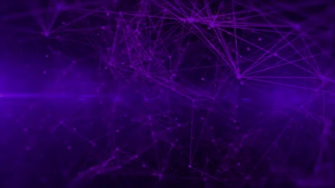 Technology digital purple low poly connection flowing wave 4K motion background Stock Footage 239173533