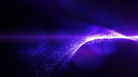 Technology Digital Purple Particles Flowing Defocused Abstract Background Stock Footage 217653850