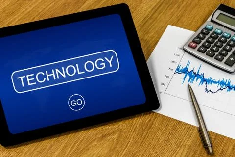 Technology on digital tablet Foto stock