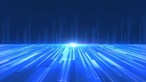 Technology digital trendy background binary computer code falling stage setup Stock Footage 125983250