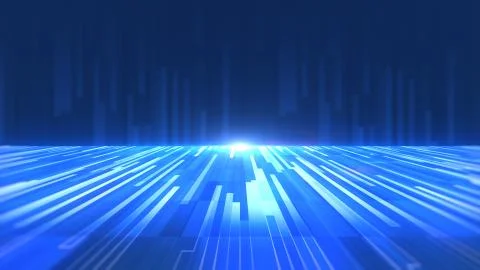 Technology digital trendy background binary computer code falling stage setup Stock Illustration