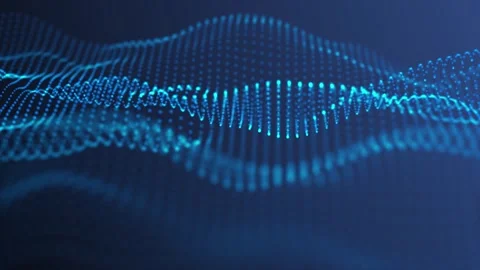 Technology digital wave background. Motion waving dots texture Stock Footage 243004509