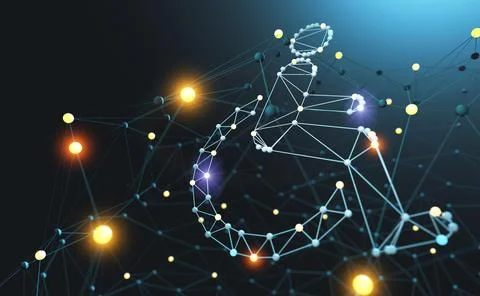 Technology for the disabled. Net and digital business. 3d illustration. Stock Illustration