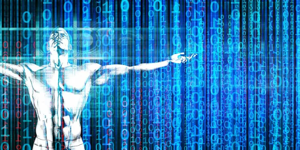Technology Disruption Concept Visualizing Future Innovation Network Stock Illustration