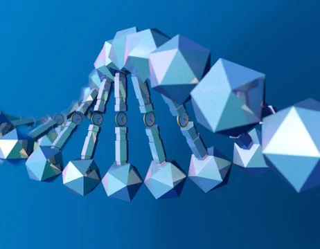 Technology DNA and clock, accumulation of time Stock Illustration