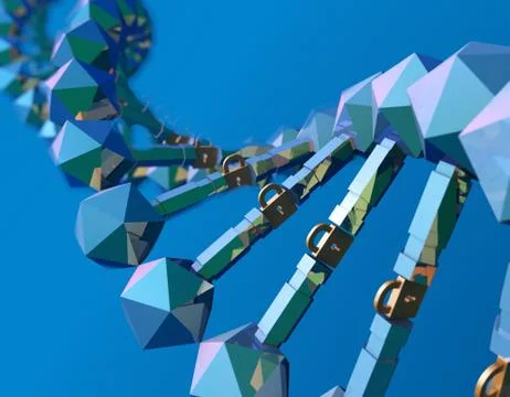 Technology DNA and lock symbol, security protection Stock Illustration