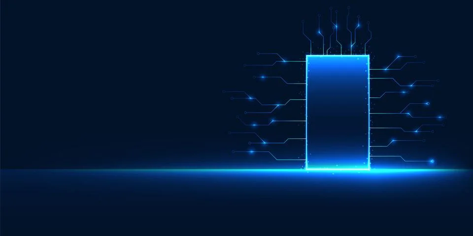 Technology door connected with technology circuits, symbolizing the gateway.. 스톡 일러스트