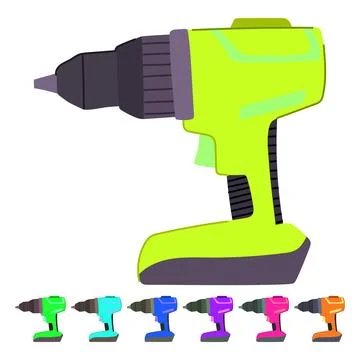 Technology drill vector cartoon graphic Stock Illustration