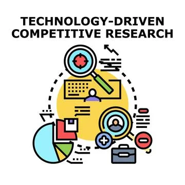 Technology driven competitive research analysis and strategy development イラスト素材