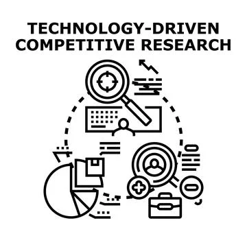 Technology driven competitive research analysis and strategy development 스톡 일러스트