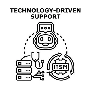 Technology driven support concept illustration with ai bot イラスト素材