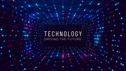 Technology Driving The Future Animated Network Tunnel Background Vidéo 337803303