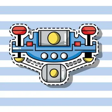 Technology drone patch sticker design Illustrazione stock