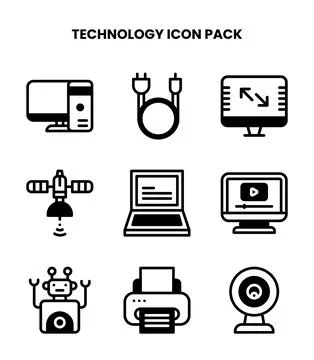 Technology DuoTone Bundle Icons Pack Illustrazione stock