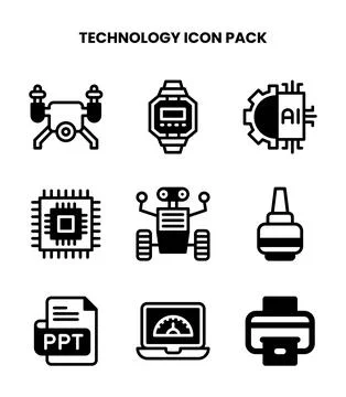 Technology DuoTone UI Icons Pack 스톡 일러스트