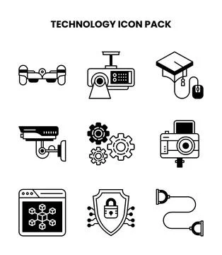 Technology DuoTone UI Icons Pack Stock Illustration