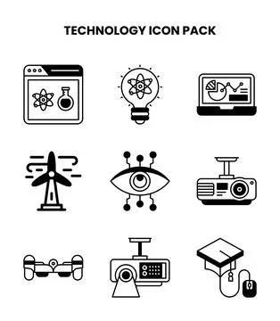 Technology DuoTone UI Icons Pack Stock Illustration