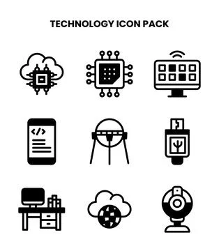 Technology DuoTone Vector Icons Pack Stock Illustration