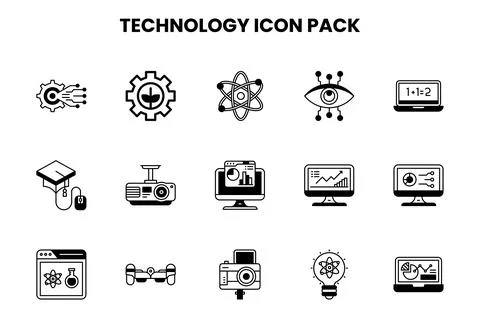 Technology DuoTone Vector Icons Pack Stock Illustration