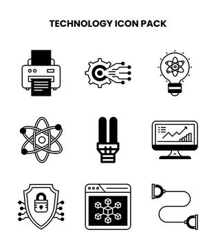 Technology DuoTone Vector Icons Pack Stock Illustration