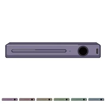 Technology dvd player cartoon vector graphic イラスト素材