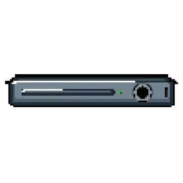 Technology dvd player pixel art vector illustration Stock Illustration