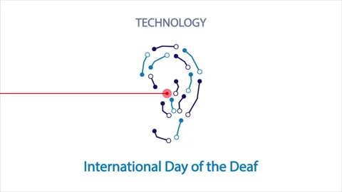 Technology ear on international day of the deaf Stock Footage 157561332