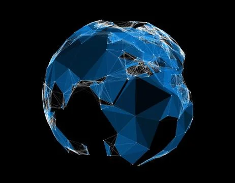 Technology earth line texture, internet data transmission イラスト素材