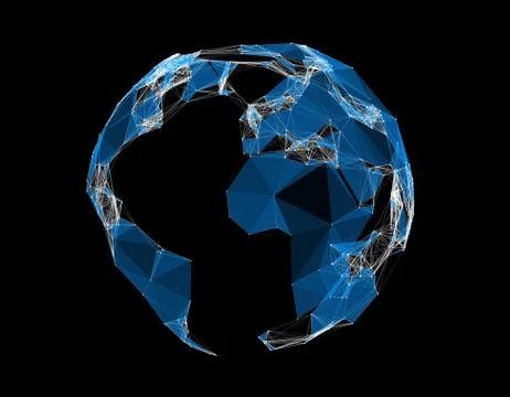 Technology earth line texture, internet data transmission イラスト素材