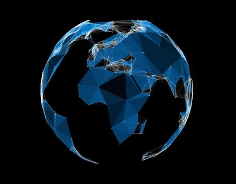 Technology earth line texture, internet data transmission Stock Illustration