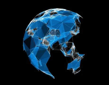 Technology earth line texture, internet data transmission Stock Illustration