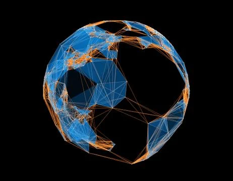 Technology earth line texture, internet data transmission Stock Illustration
