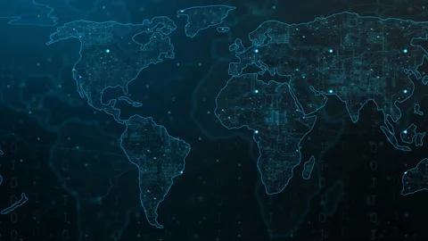 Technology earth map background animated | Stock Video | Pond5