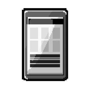 Technology ebook reader pixel art vector illustration イラスト素材