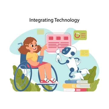 Technology in education. Flat vector illustration 스톡 일러스트