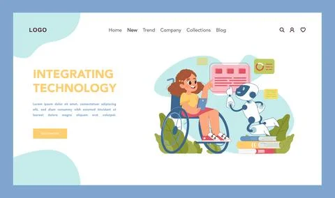 Technology in education. Flat vector illustration Stock Illustration