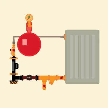 Technology electrode boiler Stock Illustration