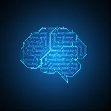 Technology electronic brain. Stock Illustration