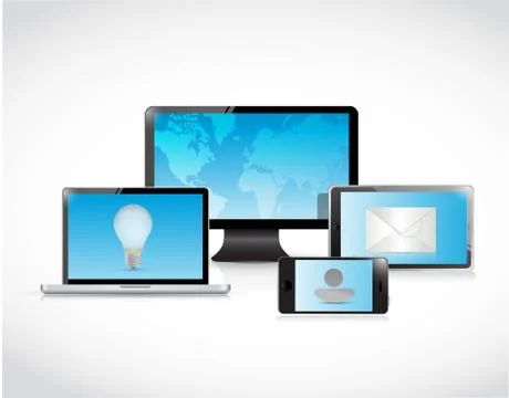 Technology electronics and business illustration Stock Illustration