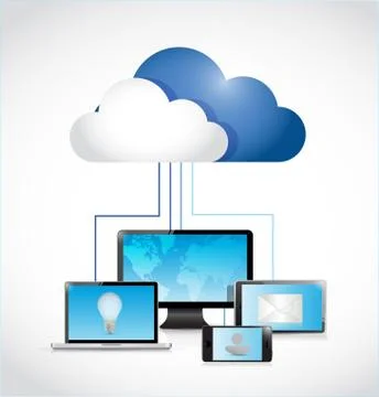 Technology electronics and cloud illustration Stock Illustration