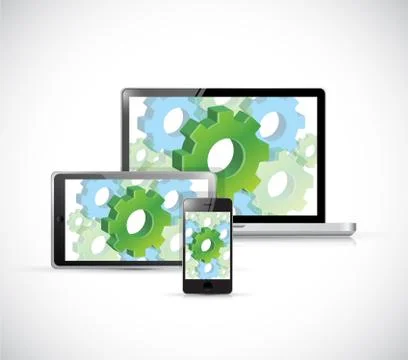 Technology electronics industrial concept Stock Illustration