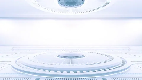 Technology element animation seamless loop. Power podium empty stage.  Video stock 227728739