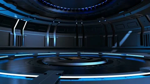 Technology element animation seamless loop. Power podium empty stage.  動画素材 227975780