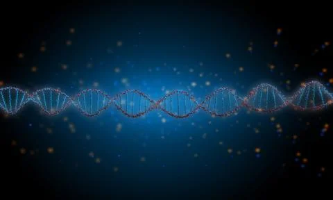 Technology element dna model object blue color science molecule background Stock Illustration