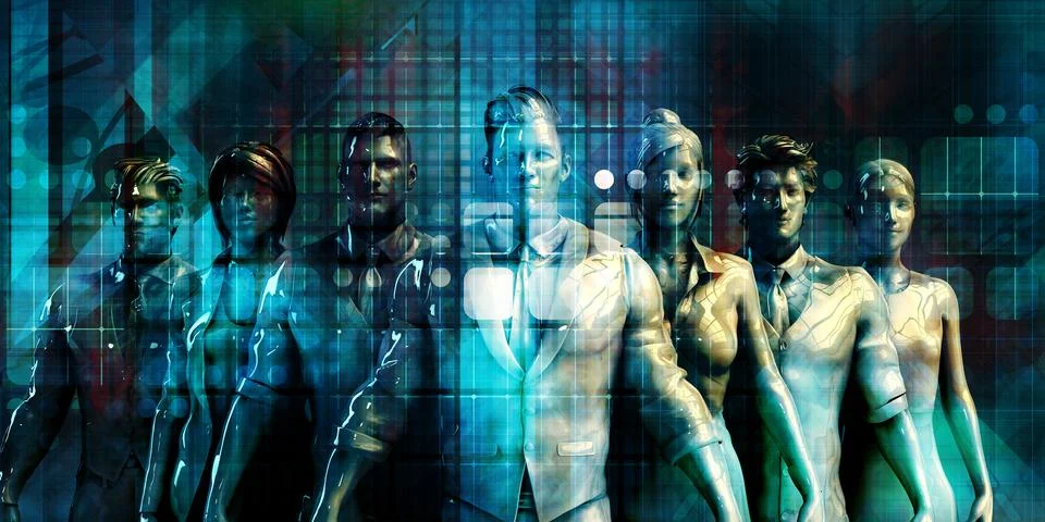 Technology Empowerment for Workforce Management Visuals Stock Illustration