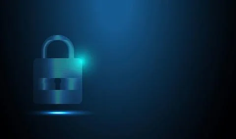 Technology Encryption Lock Cyber Protection Illustration Stock Illustration