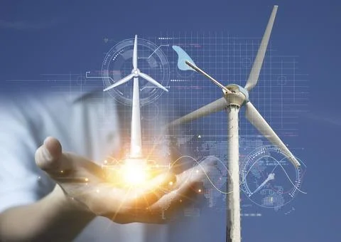 Technology for the environment Using environmentally friendly technology En.. Stock Photos